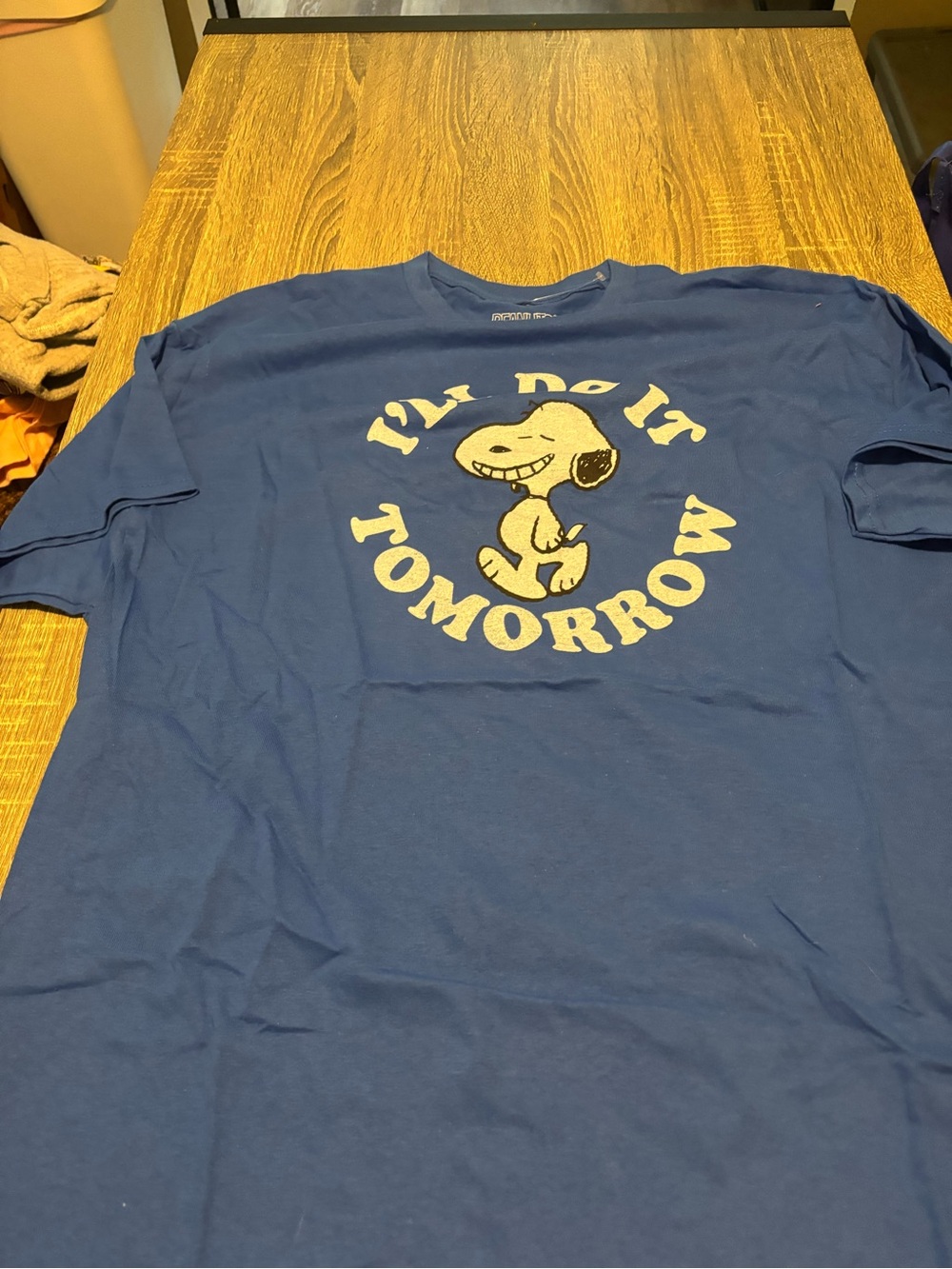 Peanuts Blue Graphic Tee with White Print